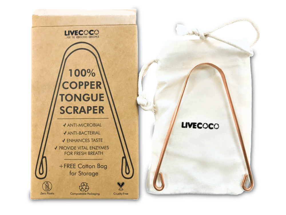 Pure Copper Tongue Scraper (antimicrobial) LiveCoco