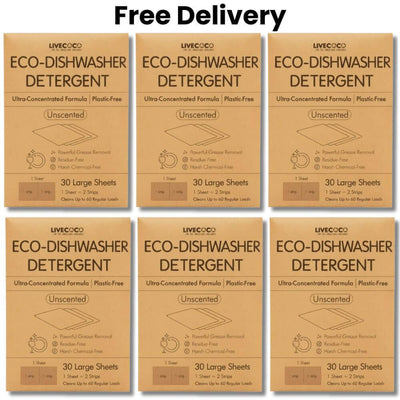 Eco-Dishwasher Detergent Sheets (60 Loads, Unscented)
