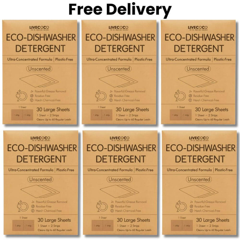 Eco-Dishwasher Detergent Sheets (60 Loads, Unscented)