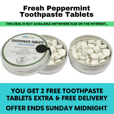 Recyclable Brush Heads-12 Heads + 120 Free Peppermint Toothpaste Tablets