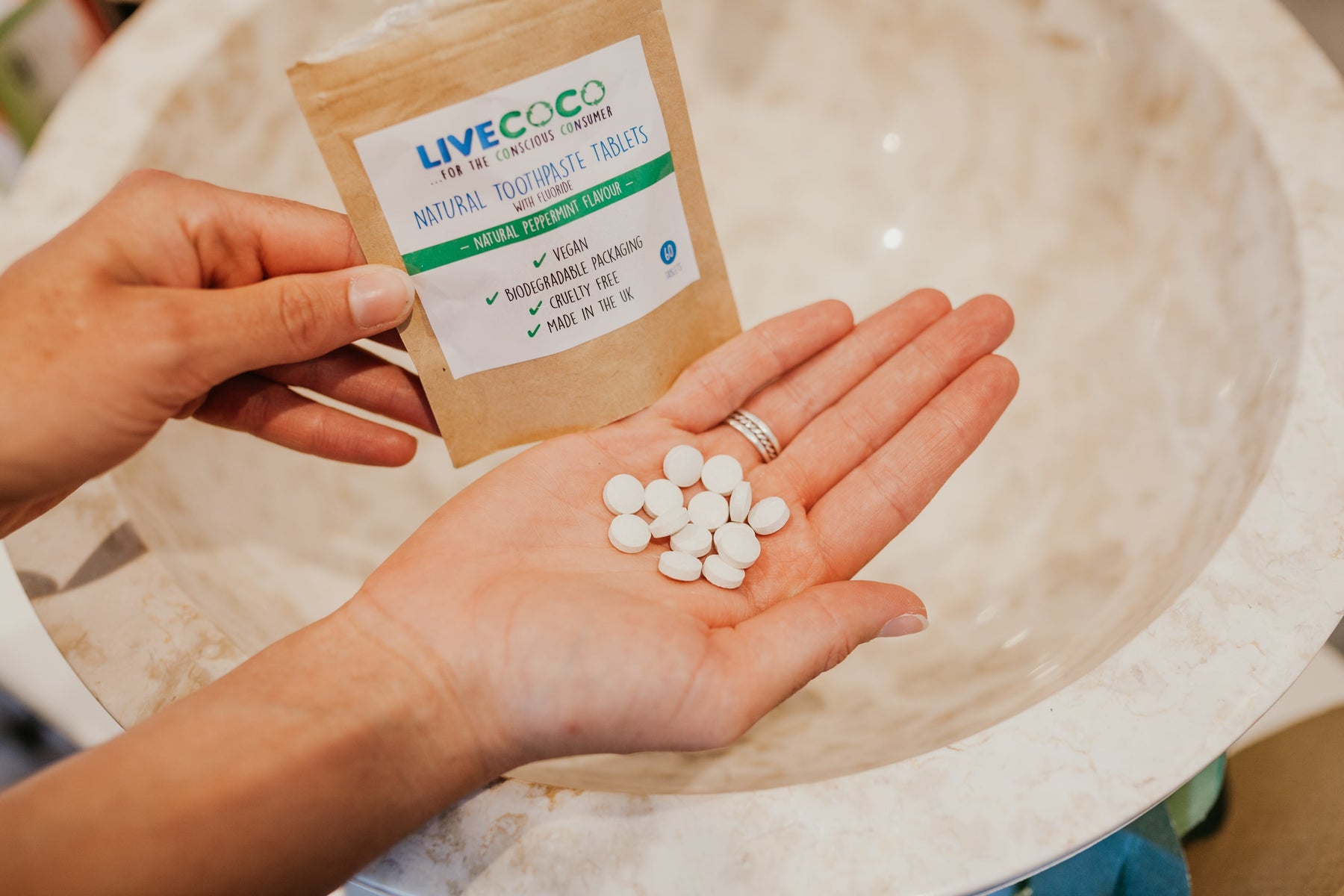 Wasted Toothpaste Zero Waste Toothpaste Tablets - Fresh Peppermint - Plastic Free – LiveCoco