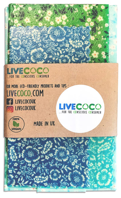 Vegan Eco Food Wraps (4 Pack) - LiveCoco